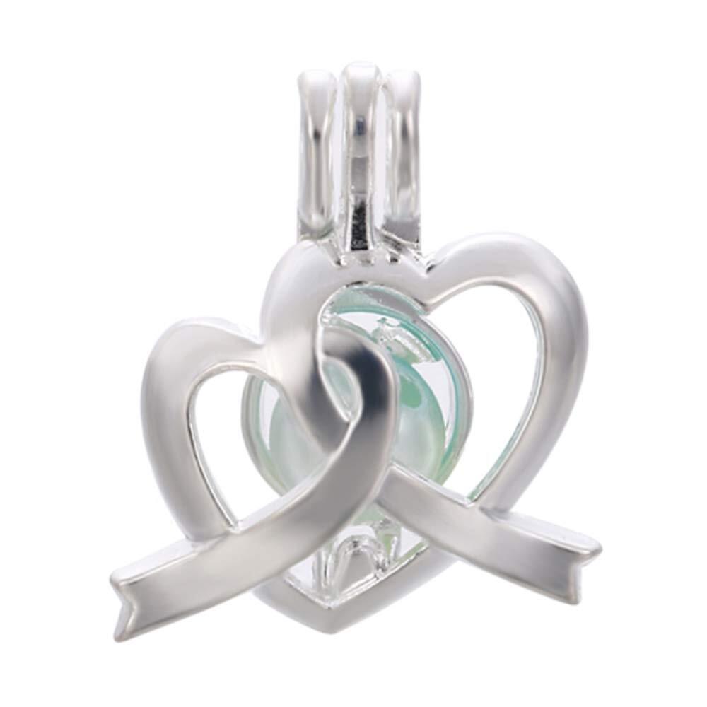 4463 10pcs Silver Pearl Cage Locket Pendants, Essential Oil Diffuser DIY